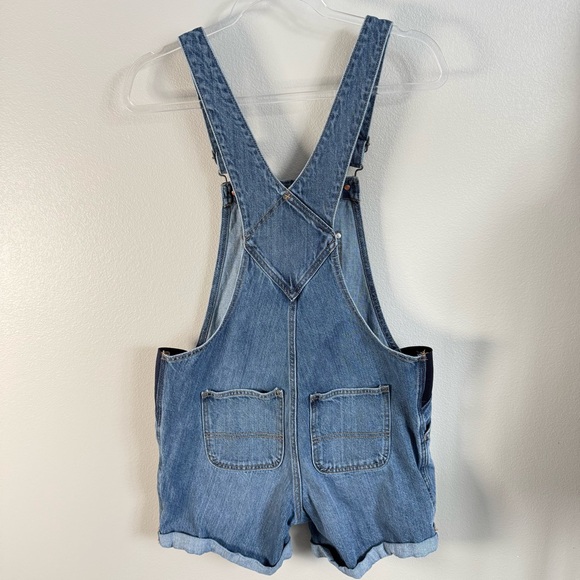 Old Navy Maternity‎ Blue Denim Overall Shorts Women's Size Small - Picture 3 of 6